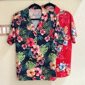 Ladies' Hawaiian Button Down Shirts, Bundle of 2, Size L